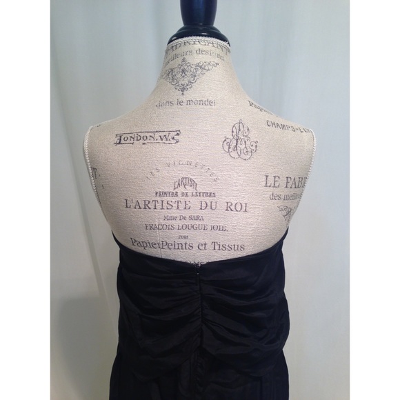 Black Silk Sequin Bow Mini Dress - Picture 4 of 4